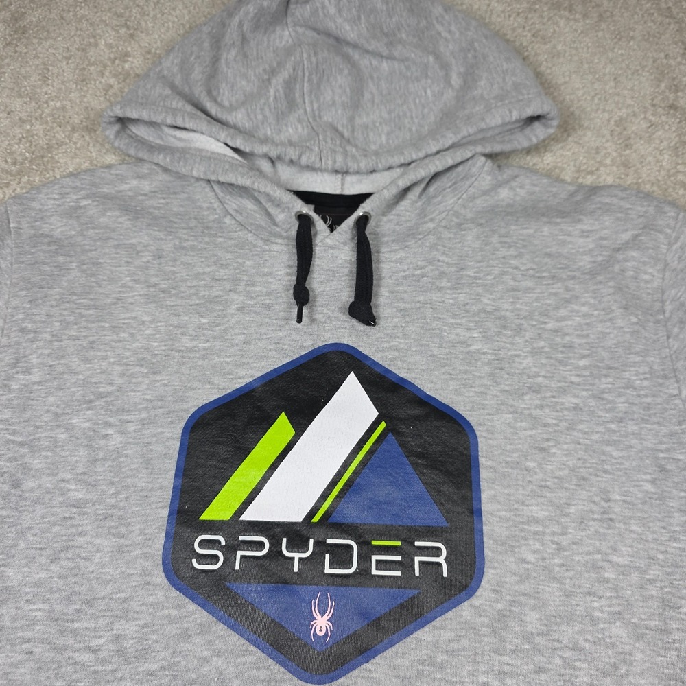 Spyder Pullover Hoodie Sweatshirt Mens XL‎ Heather Gray Fleece Comfort Outdoor